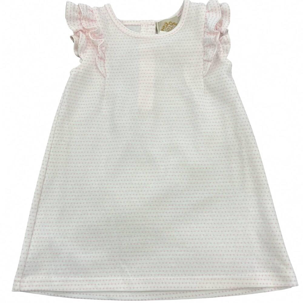 NEW THE BEAUFORT BONNET COMPANY girl's ruehling ruffle dress in darien dot